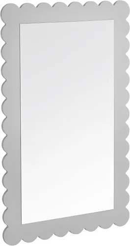 Vista 6 de Modway Emmeline Espejo de pared rectangular festoneado en gris claro