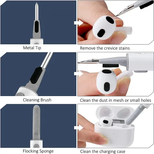 Vista 8 de Bonita funda Magsafe para Airpods Pro 2, clip de bloqueo para niñas y mujeres, con dijes de flores y kit de limpieza, TPU suave, Airpods iPod Pro