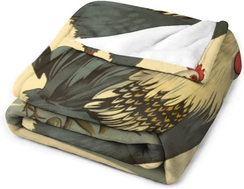 Vista 3 de Manta de gallos orgánica de forro polar de pollo de 30 x 40 pulgadas, manta de franela para sofá, cama para adultos, niños, adolescentes, regalo