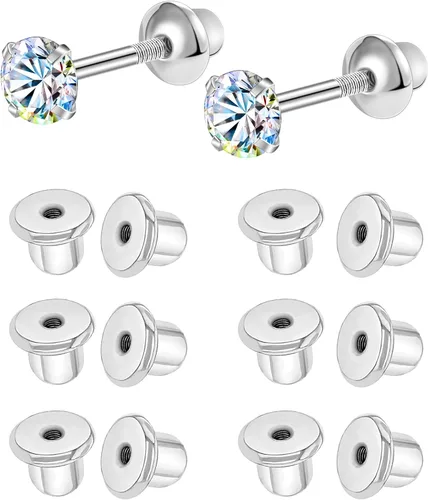 Vista 10 de AoedeJ Parte trasera de aretes de acero inoxidable con cierre de bola, reemplazos de parte trasera de aretes, parte trasera de aretes con tuerca