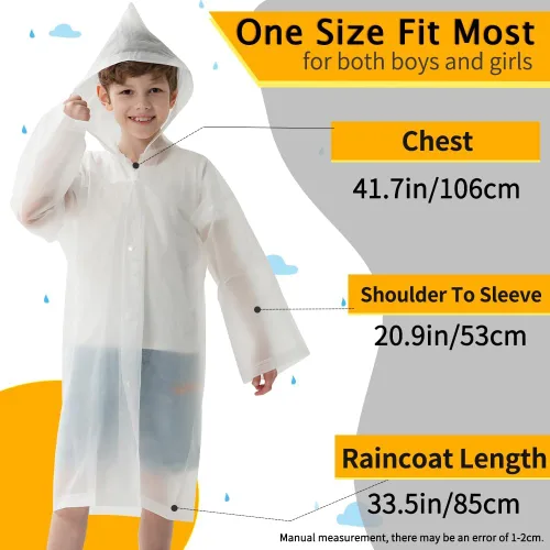 Vista 3 de Opret 2 impermeables para adultos + 2 impermeables para niños, color blanco