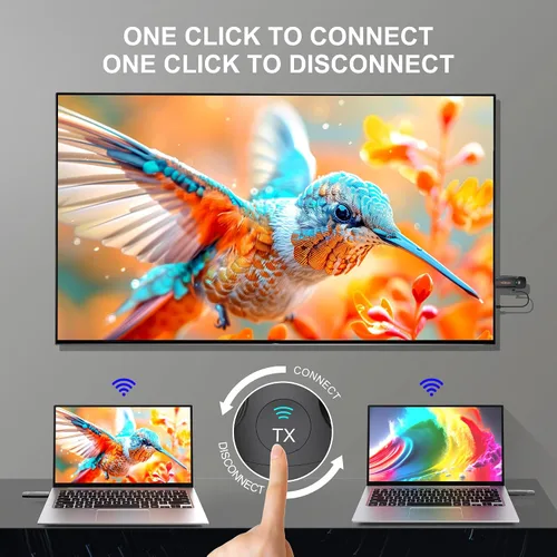 Vista 3 de Transmisor y receptor inalámbrico HDMI, adaptador de pantalla inalámbrico 4K HD y 2.4G y 5G, kit extensor HDMI compatible con USB C Streaming Video