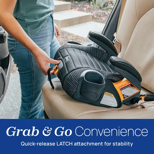 Vista 9 de Chicco GoFit ClearTex Plus Asiento elevador sin espalda, accesorio de ErgoBoost - Acolchado de espuma ultra cómodo, asa de transporte integrada
