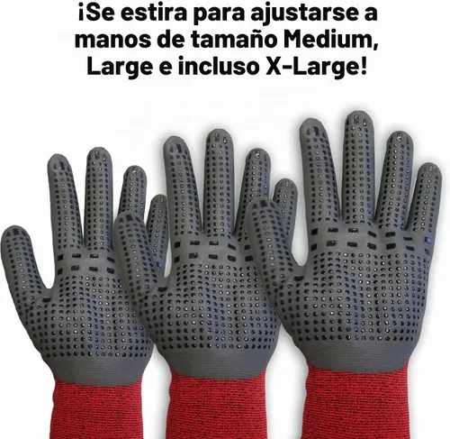 Vista 2 de Midwest Gloves & Gear 90CF-EA MAX - Guantes de agarre, color rojo/negro, talla L