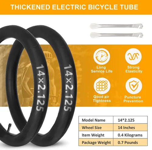 Vista 3 de 2 Pack Fat Tire Bike Inner Tubes, 20/24/26 x 4.0/3.0 Heavy Duty Tube