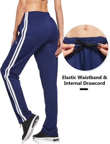 Vista 4 de BALEAF Pantalones deportivos para mujer, pantalones deportivos para correr, bolsillos con cremallera, pantalones deportivos para calentar, casuales