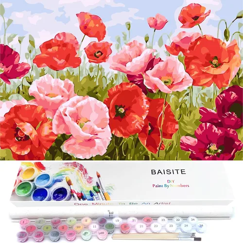 Vista 26 de BAISITE 0304 - Kit de pintura por números para adultos principiantes; paquete de 2 lienzos de 8 pulgadas de ancho x 12 pulgadas de largo; caja