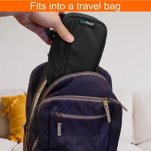 Vista 3 de Pequeño organizador de botellas de píldoras para viajes, bolsa de medicamentos, portador para medicamentos recetados - negro