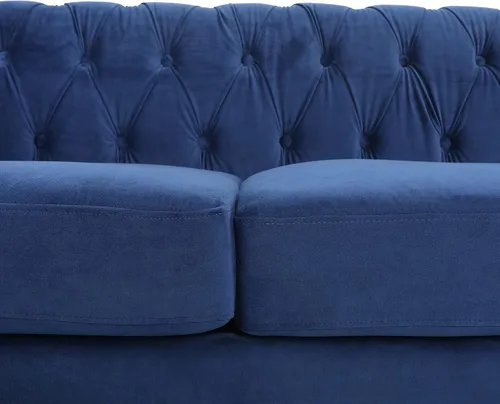Vista 5 de ONCIN Sofá Chesterfield de terciopelo, moderno sofá de 3 plazas copetudo de 84 pulgadas con brazos de desplazamiento y patas de madera para sala
