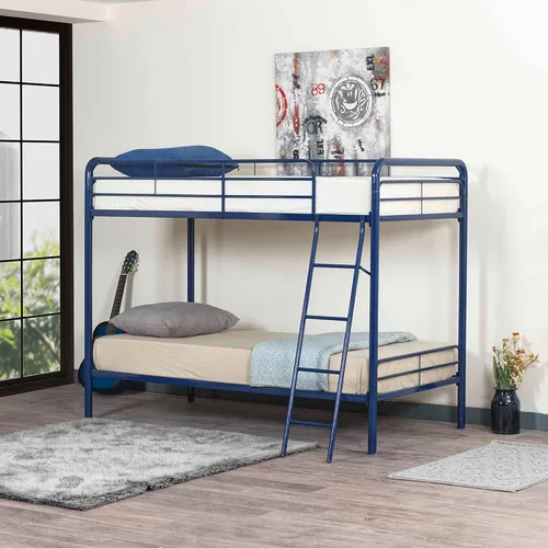 Vista 8 de Better Home Products Litera de metal individual sobre cama individual en azul