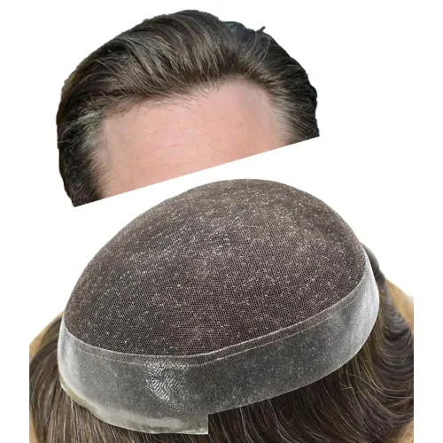 Vista 58 de Toupee For Men Real Human Hair Mens Toupee Hair Replacement System Swiss Lace Toupee For Men Natural Human Hair Piece Mens Toupee6*8"-90% density#2