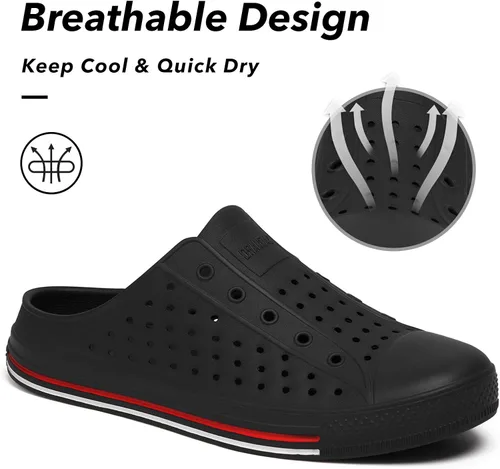 Vista 4 de SAGUARO Zuecos de jardín para hombre y mujer, zapatos casuales unisex de secado rápido, sandalias de verano antideslizantes para playa