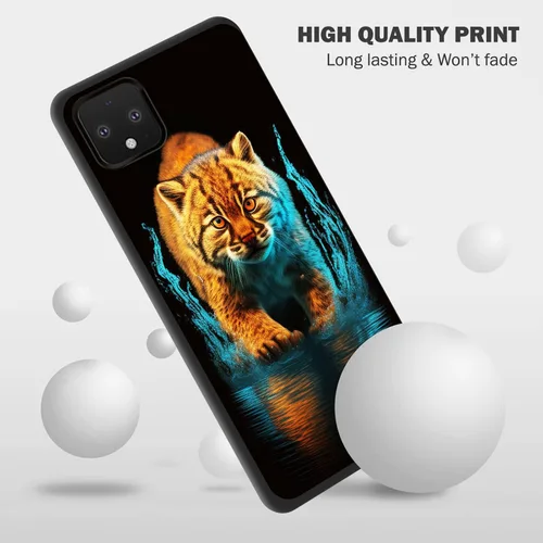 Vista 7 de Funda protectora para Pixel 4 XL, funda protectora de silicona antiarañazos de TPU premium para Google Pixel 4 XL, leopardo en el agua