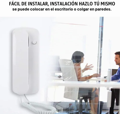 Vista 5 de Maxmartt 2 unids teléfono intercomunicador con cable AC DC Intercomunicador bidireccional portero teléfono de intervención de la habitación