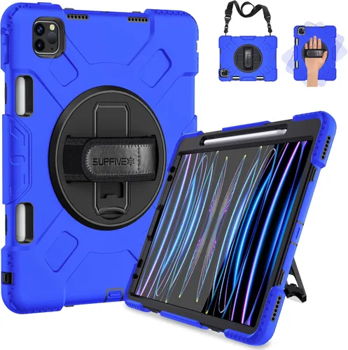 Vista 13 de SUPFIVES Funda para iPad Pro de 11 pulgadas (4ª generación), de silicona a prueba de golpes, de grado militar, para iPad Pro 11 de 4ª/3ª/2ª Negro