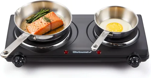 Vista 11 de Elite Gourmet Quemador eléctrico para encimera, placa caliente de hierro fundido de 1000 W, 7 ajustes de calor, estufa portátil para RV, dormitorio