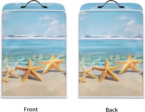 Vista 2 de Funda para cafetera, poliéster, azul, se adapta a la mayoría de máquinas de café estándar, protector resistente al polvo, huellas dactilares