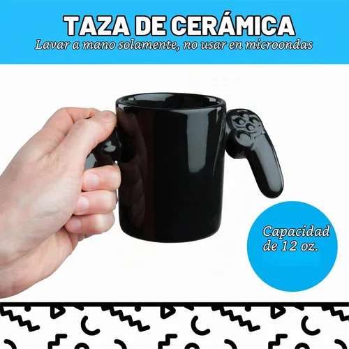 Vista 3 de BigMouth Inc Game Over, taza de cerámica, color negro