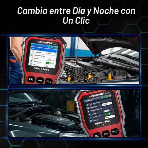 Vista 6 de Herramienta de diagnóstico del escáner KONNWEI KW330 OBD2 w/prueba de voltaje de batería Car Scanner Check Engine Code Reader with Live Data