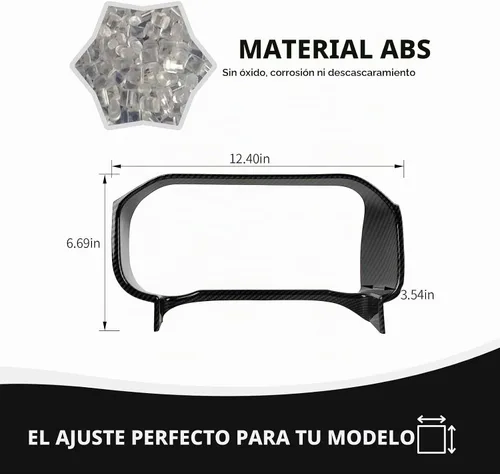 Vista 2 de RAZPOY Cubierta para tablero de instrumentos Bronco, cubierta de tablero de control central compatible con accesorios interiores de fibra de carbono
