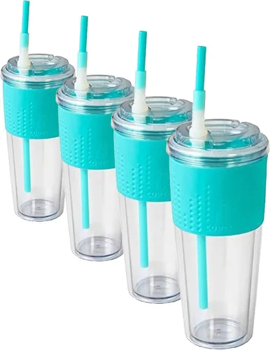 Vista 7 de Copco Lock-n-Roll - Botella de agua de doble pared, 20 onzas, color verde azulado
