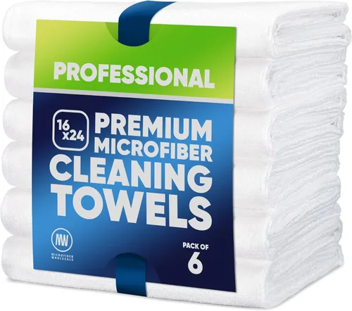 Vista 11 de Microfiber Wholesale Toallas de microfibra Pro Multi Surface de 16" x 24" Paquete de 6 (negro)