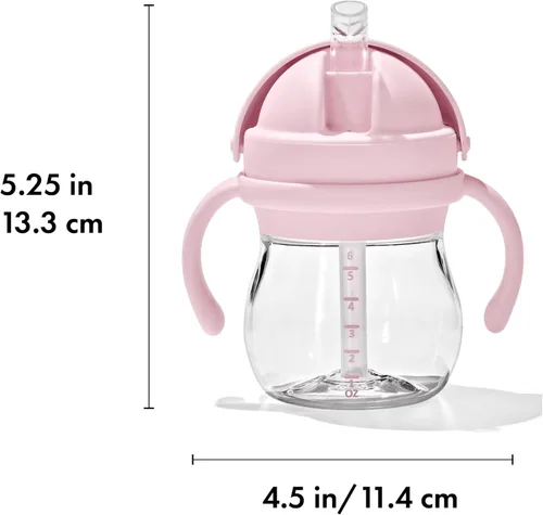 Vista 7 de OXO Tot Transitions - Vaso con popote y asas extraíbles, 6 onzas, flor (paquete de 8)