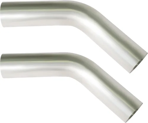 Vista 3 de 2 Piezas Tubos de Escape de 2.5" DE 45 Grados, Codo Curvado de Mandril de 45°, Acero Inoxidable, Tubo de Codo de Escape de 2.5 pulgadas para Sistema