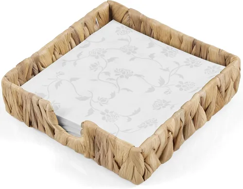 Vista 12 de Servilletero para mesa, servilleteros de cuerda de papel tejida para servilletas de papel, servilleteros de mimbre para mesa de cocina, decoración