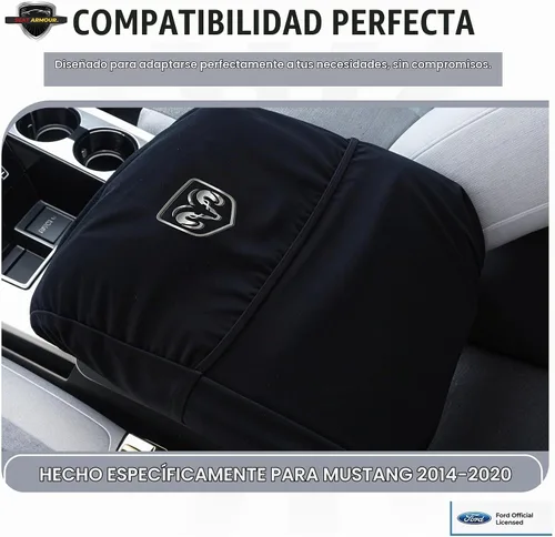Vista 3 de Cubierta de reposabrazos de consola premium para Dodge Ram (2014-2020) - (Modelos de asiento de salto) – Protector de tapa de consola suave, lavable