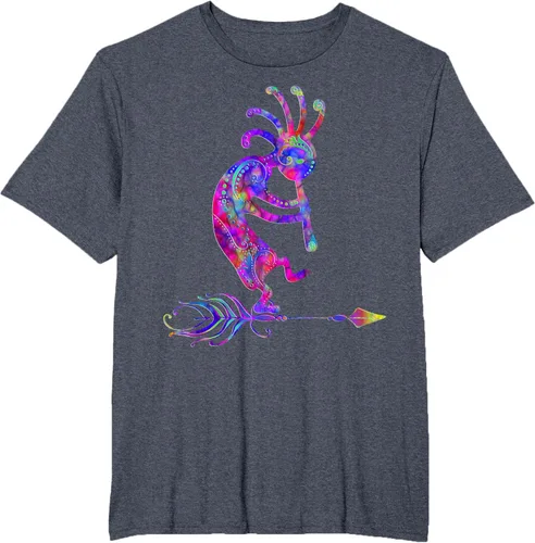 Vista 78 de Native American Kokopelli With Feather 2 - Camiseta Fan Fun, Negro, S
