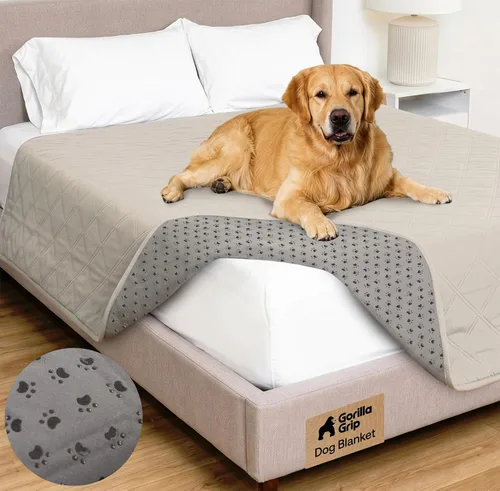 Vista 35 de GORILLA GRIP® Manta impermeable para perro, funda de sofá a prueba de fugas para perros, parte trasera de agarre de silicona, protege el sofá
