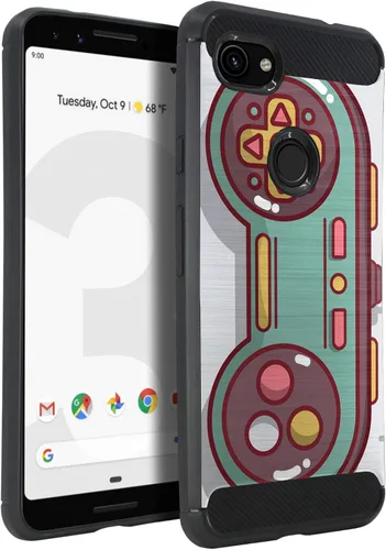 Vista 11 de CasesOnDeck - Funda compatible con Google Pixel 3A (2019) - Funda de TPU con patrón pictórico, flexible, delgada y elegante (astronauta)
