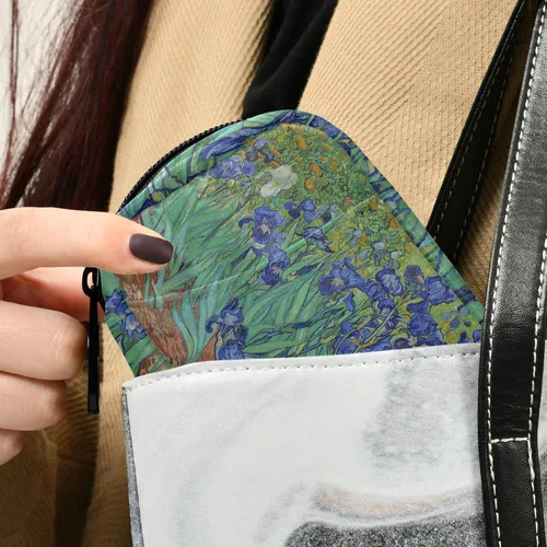 Vista 5 de Naanle Irises Van Gogh - Pastillero de 7 días, organizador de pastillas de viaje con cremallera, funda semanal portátil, tamaño compacto