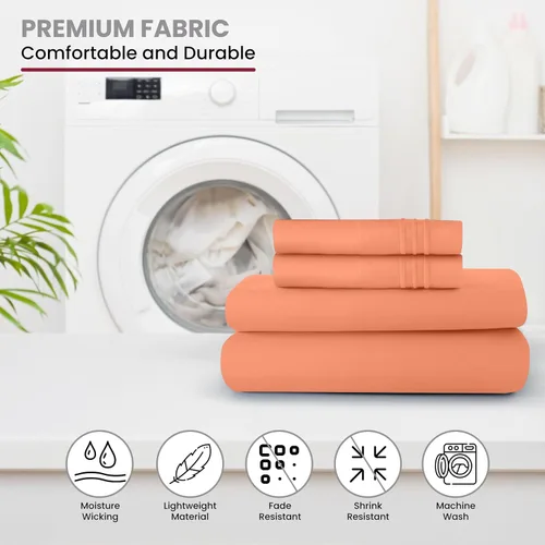 Vista 89 de LUX Décor - Juego de sábanas Twin de microfibra ultrasuave de 3 piezas con sábana encimera, sábana bajera de 16 pulgadas de profundidad y funda