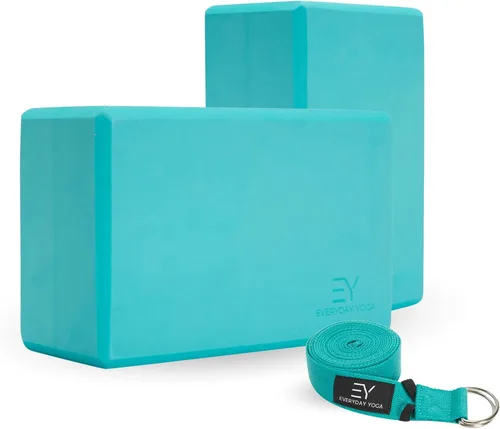 Vista 11 de Everyday Yoga Bloque de espuma y correa de yoga, superficie antideslizante suave para estabilidad, equilibrio y estiramientos profundos, ideal
