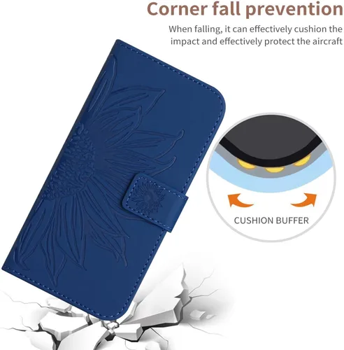 Vista 3 de XYX Wallet Case Compatible with Xiaomi Redmi Note 10s, Emboss Half Flower Floral PU Leather Flip Protective Case with Adjustable Shoulder Strap for