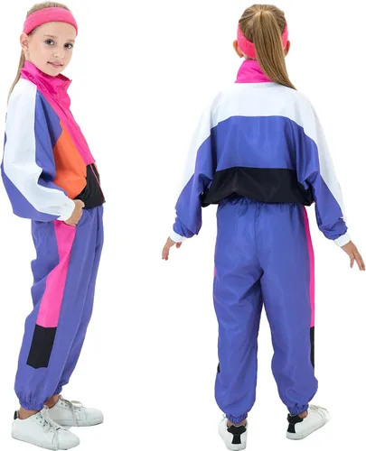Vista 4 de Yulefly Conjunto de 4 piezas de disfraz de danza para niñas, hip hop, jazz, street pop, danza, ropa deportiva