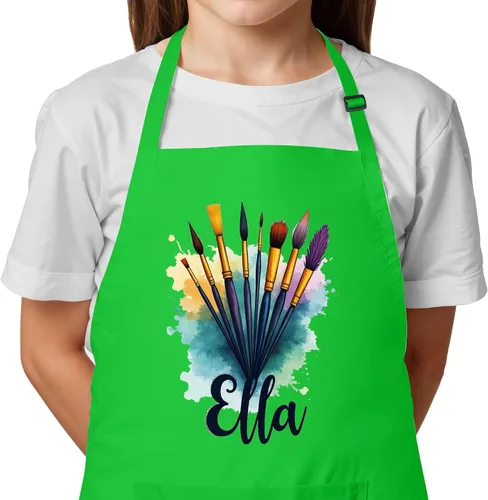 Vista 11 de Delantal con Nombre Personalizado para Pintura y Manualidades de Niños – Idea de Regalo Única para Calcetín Navideño para Niños y Niñas – Regalo