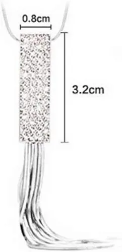 Vista 5 de Cathercing - Collar de cadena ajustable larga y elegante con dije de diamantes de imitación joyería única para mujeres y niñas