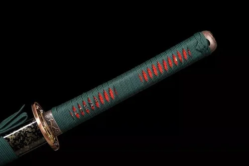 Vista 9 de Espada samurái japonesa Katana T10 hecha a mano, hoja de acero templado de arcilla, afilada de espiga completa, regalos para él, espada real, espada