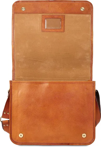 Vista 8 de URBAN LEATHER Laptop Shoulder Messenger Bag - Vintage Brown Handmade Satchel Briefcase Bag for Men