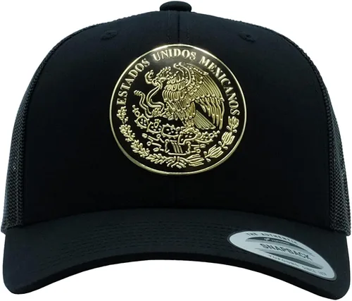 Vista 2 de The Pride Sombrero de bandera mexicana para hombres y mujeres, con parche de escudo personalizado, con detalles brillantes, águila mexicana