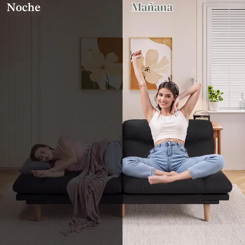 Vista 6 de Homall Sofá cama tipo futón convertible de 67 pulgadas, sofá biplaza de Negro