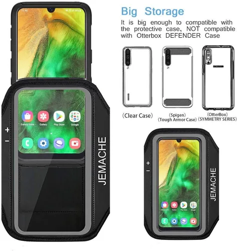 Vista 6 de Brazalete de running para Samsung Galaxy A57 A56 A55 A54 (negro)
