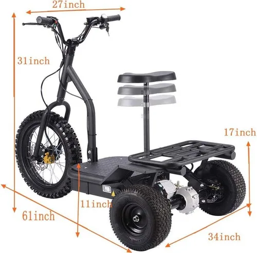 Vista 6 de MotoTec Triciclo eléctrico 48v 1200w