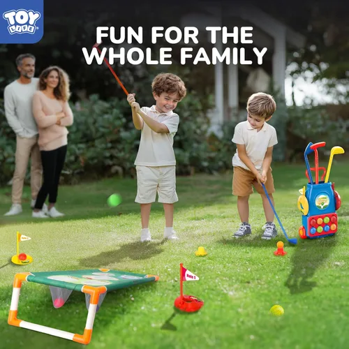 Vista 6 de TOY Life Set de palos de golf para niños, juego de golf para niños pequeños de 3 a 5 años, juego de golf para niños de 5 a 8 años, juguetes de golf
