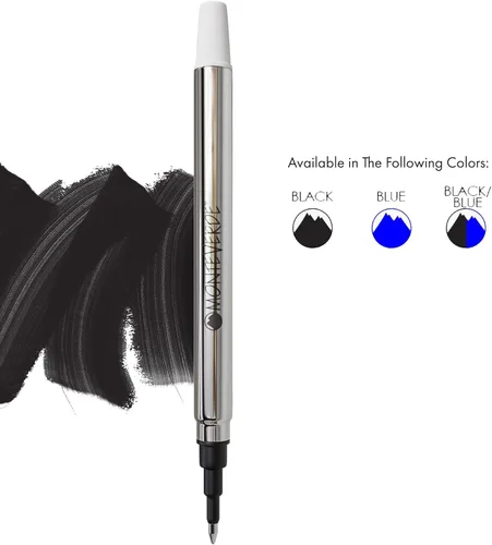 Vista 2 de Monteverde USA Rollerball - Recambios para bolígrafos Sheaffer y Sailor, punta fina, negro, paquete de 2, flujo de tinta suave y confiable