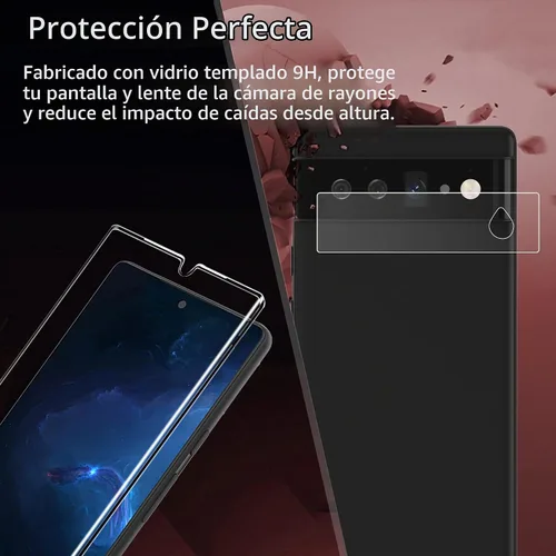 Vista 9 de AACL Paquete de 2 pantallas y lentes de vidrio templado para Google Pixel 6 Pro