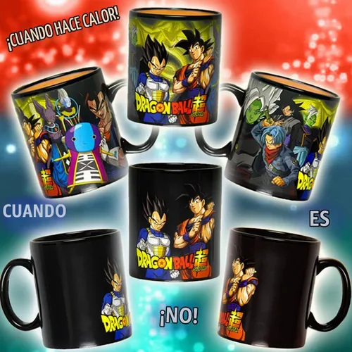 Vista 5 de JUST FUNKY Dragon Ball Super Anime Manga Heat Reactive Color Cambio 16 OZ. Taza de café de té